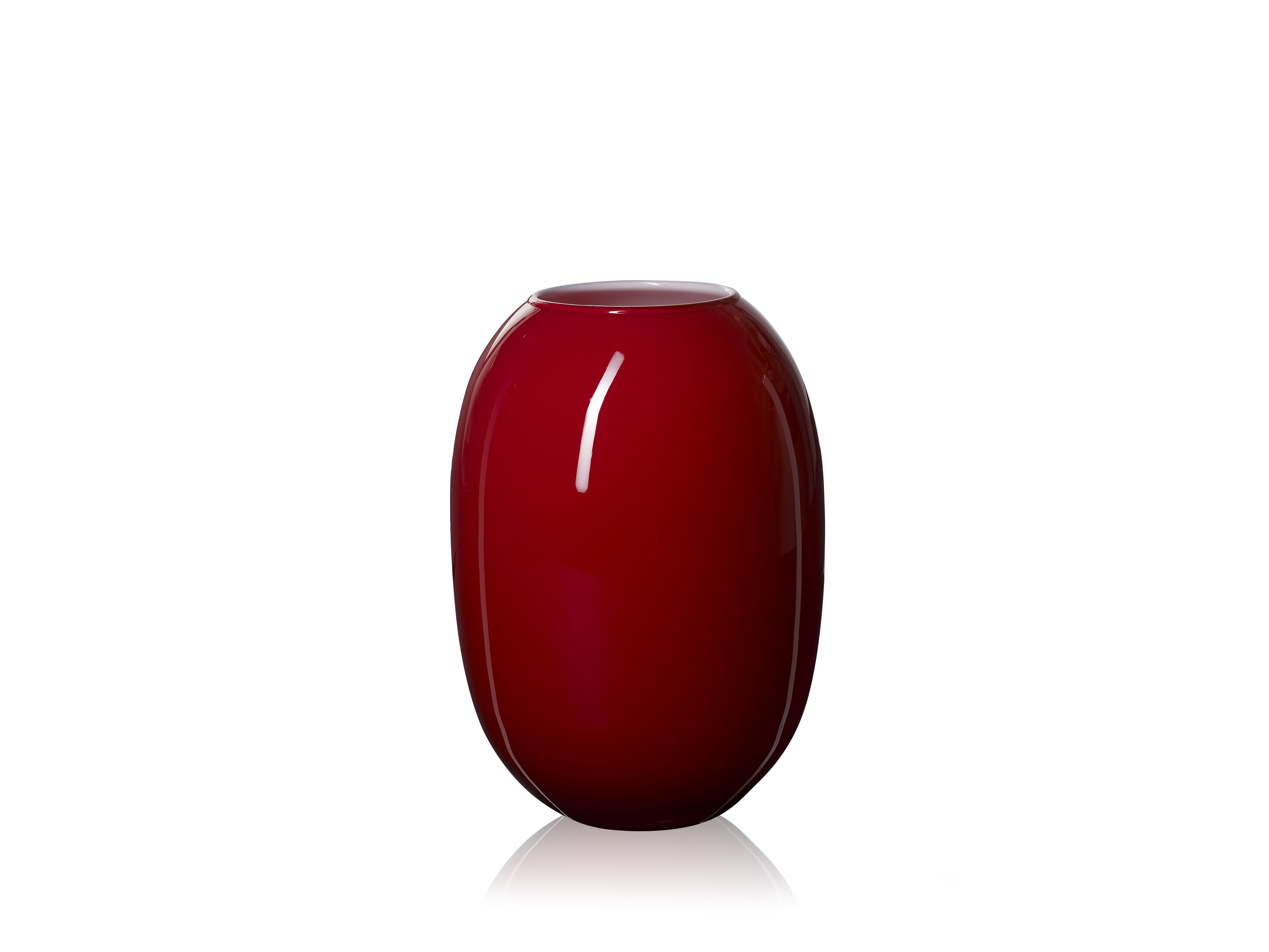 85203-PIET HEIN Vase 20 cm. Glass RED-OPAL